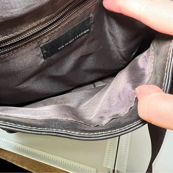 Vintage Wilsons Leather Crossbody Satchel Bag in Brown - Picture 10 of 14